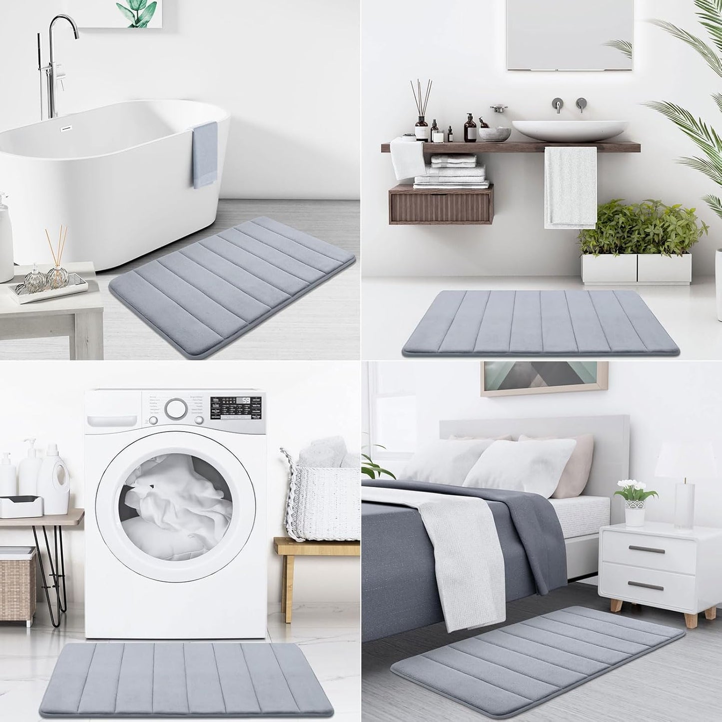 Buganda Memory Foam Bath Mat Rug - 59" x 17" Ultra Soft Non-Slip Water Absorbent Machine Washable Bath Runner