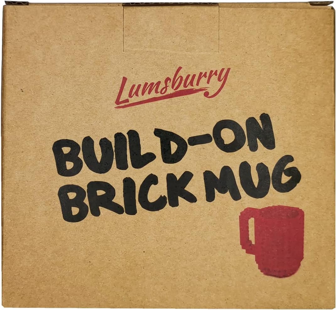 Build-on Brick Coffee Mug, Funny DIY Novelty Cup with Building Blocks for Kids, Men, Women, Xmas Birthday (Rose)