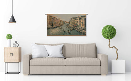 Charlotte Home Furnishings Italian Tapestry Wall Hanging 36 x 54 in Grand Canal Wall Art Woven Boho Tapestry for Bedroom Aesthetic Living Room and Home Decor European Soft Cotton Jacquard Woven