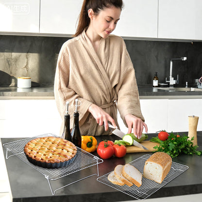 Stainless Steel Stackable Cooling Rack for Baking, 3-Tier Cooling Rack Set, Stackable Heavy Duty Stainless Steel Wire Racks, for Baking Cooking Grilling, Oven & Dishwasher Safe, 12”x 16.5”, Silver