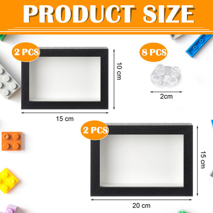 Fiwochic 4 Pack Shadow Box Frame Display Cases Wood Deep Shadowbox with Acrylic Dustproof Shadow Boxes Display Cases Suitable for Photos, Dried Flowers, Handicrafts Picture Frames for Wall Black