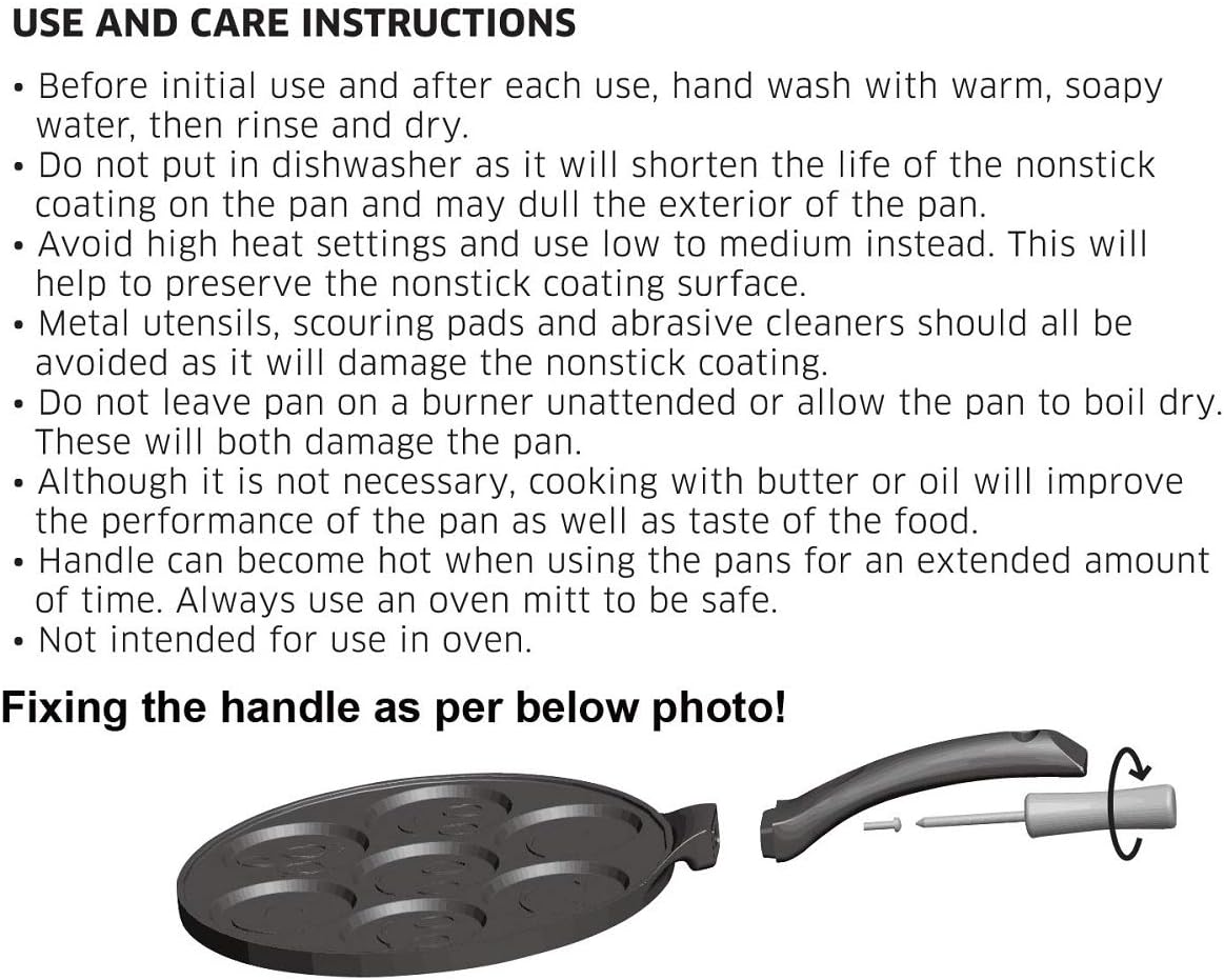 Egg Pan Omelette Maker, Nonstick Pancake Skillet for Breakfast, Cookies, Burgers