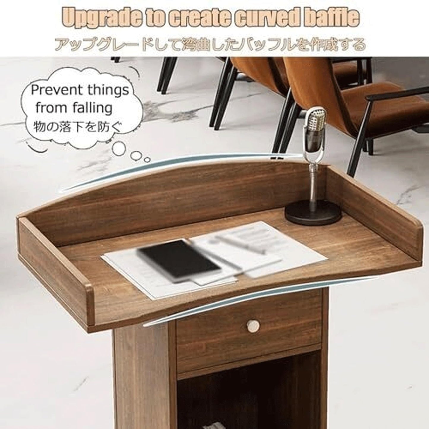 KrrNFYSG Classrooms Podium Stand Wooden Lectern for Churches Events Pulpit Desk Floor-Standing Hostess Stand Reception Presentations Table