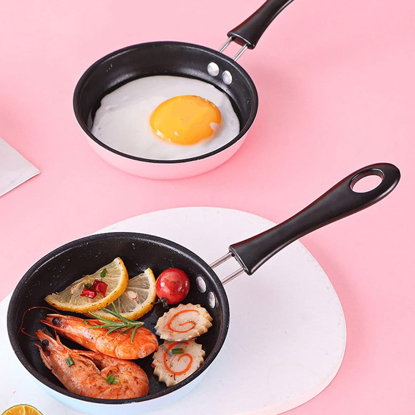 Mini Frying Pan, 5" Nonstick Stainless Steel Skillet, Blue, for Eggs and Pancakes