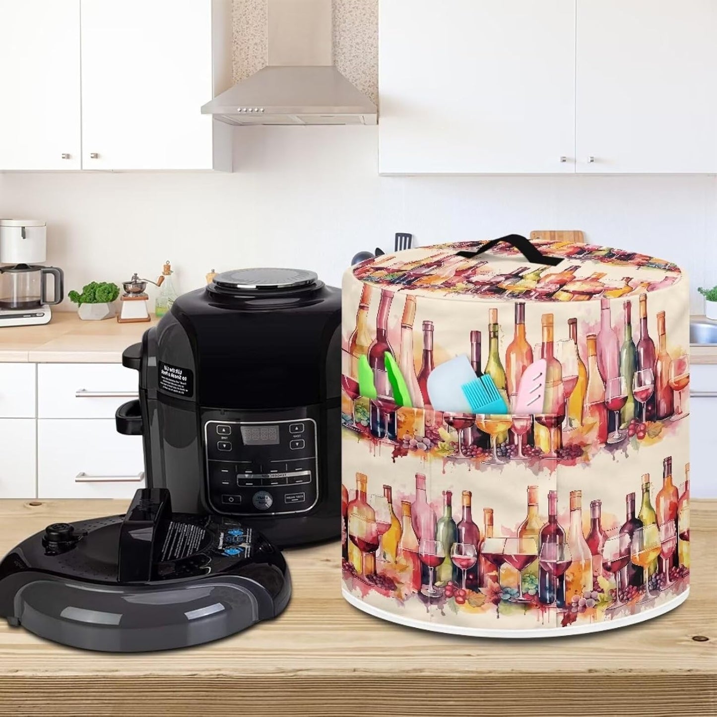 Pressure Cooker Cover, Dust-Proof Kitchen Appliance Cover for 8 Quart Instant Pot, with Handle and Pockets for Clean