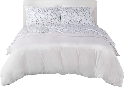 Mi Zone Printed Queen Sheets, Casual Microfiber Bed Sheets, Cool Navy 4-Piece Set with Flat, Fitted Sheet & 2