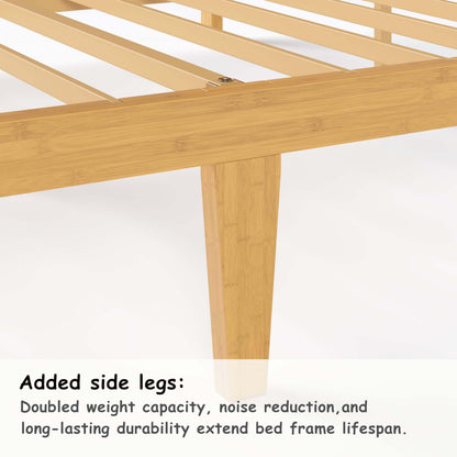 ZIYOO Bed Frame King Size with Storage 14 Inch Heavy Duty Bamboo Bed Frame No Box Spring Needed Easy Assembly No Noise