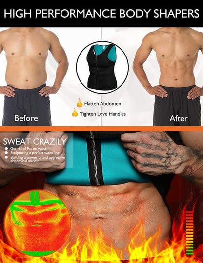 DoLoveY Men Sweat Sauna Vest Waist Trainer Body Shaper Hot Neoprene Sport Fitness Gym Workout Tank Top