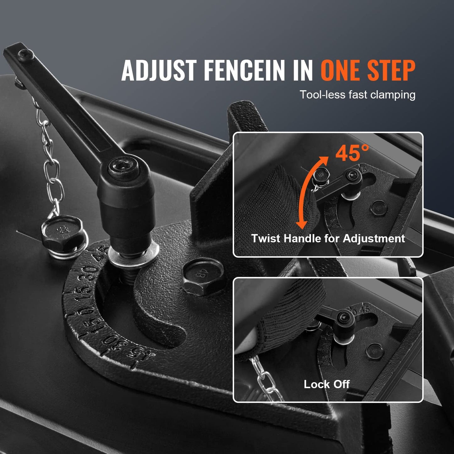 VEVOR Abrasive Chop Saw, 14in / 35cm Blade, 2300W 3600RPM Steel Cutting Machine, 0-45Degrees Adjustable Angle Miter Saw for Cutting Metal, Rebar, Iron, Aluminum - Black