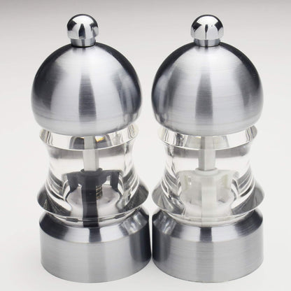 Chef Specialties Clear 3.5" Metro Pepper Mill and Salt Mill Set
