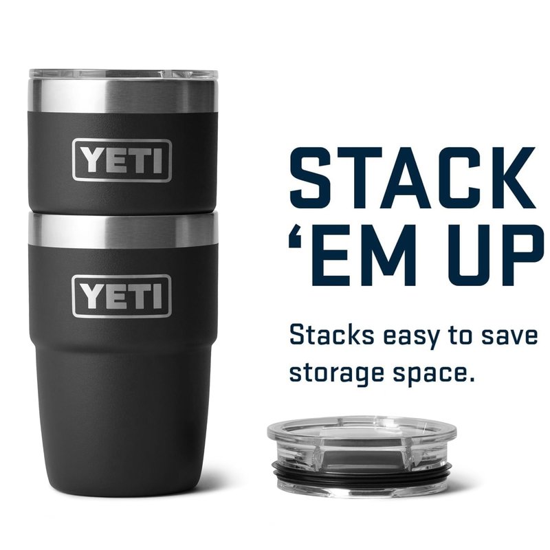 YETI Rambler 8 oz Insulated Coffee Mug with Lid - Stackable Double-Wall Vacuum Insulated Cup - DuraSip Ceramic Lining - Barista-Friendly Design - Stainless Steel - Dishwasher Safe, Cherry Blossom