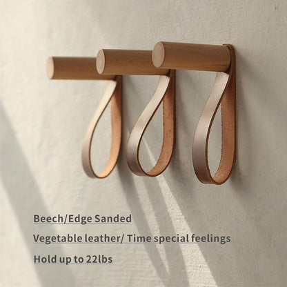 XAOMLP Wooden Coat Hooks - Wall Mounted Vintage Single Organizer Hangers, Handmade Craft Hat Rack, 3pcs