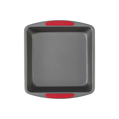 GoodCook MegaGrip Baking Pan with Silicone Grip Handles Square Non-Stick Heavy-Gauge Steel Cake Pan Baking Dish for Brownies Bread Cake Baked Goods & More, Dishwasher Safe, 8x8-Inch,