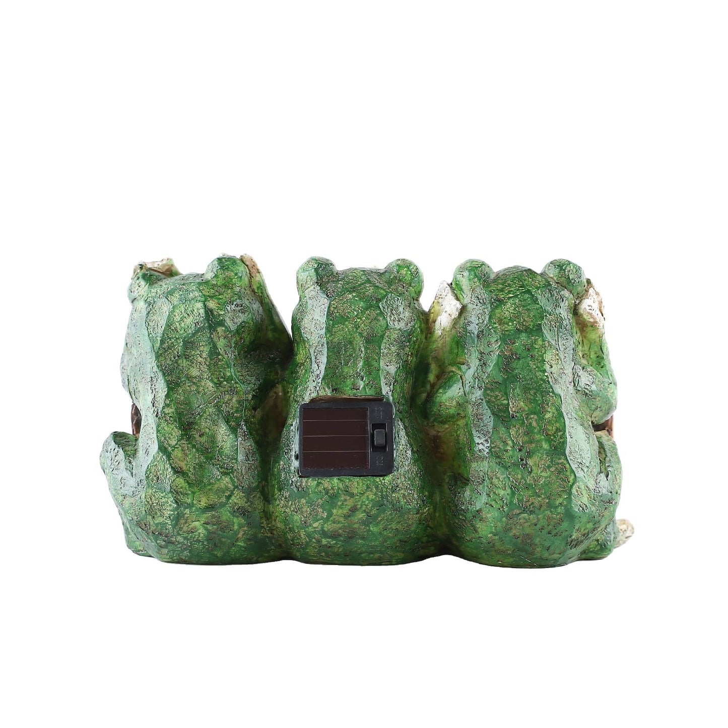 10.43"W Miniature Frog Solar Garden Statue, Three Wise Frogs Resin Lighted Welcome Sign, Outdoor Fairy Garden Accessories, Housewarming Gift for Patio, Yard, Porch, Entryway, Balcony, Lawn Ornament