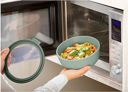 Mepal Cirqula 101oz Multi Food Storage Bowl - Nordic Blue with Transparent Lids, Microwave & Dishwasher Safe