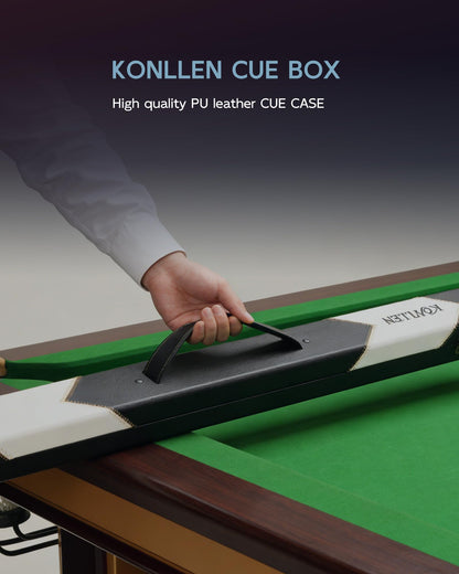 KONLLEN Carbon Fiber Pool Cue 2.0, 58-inch Low Deflection Billiard Stick for Adults with 12.5mm Tip and Pro Taper