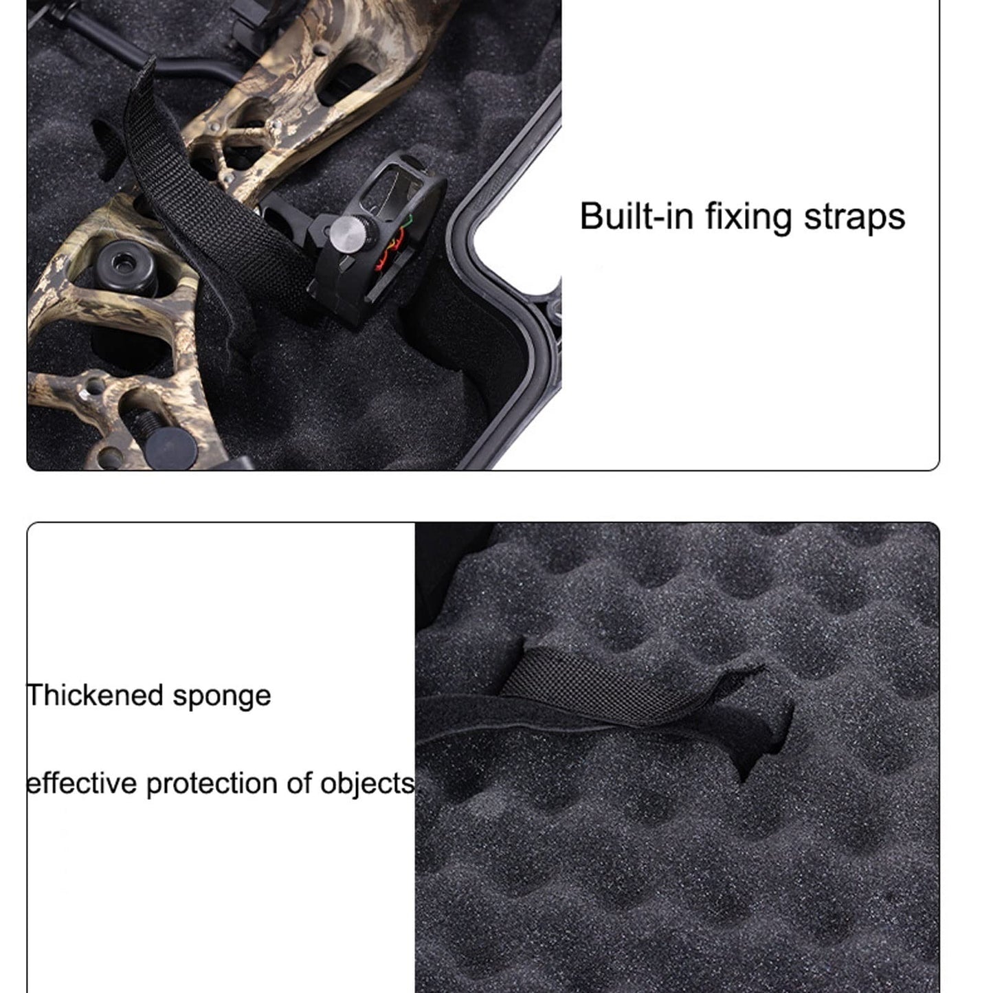 CSNBDMBBSH Recurve Bow Case, Compact Bow Case, Portable Bow Case Anti-Crush Archery Storage and Protection Black