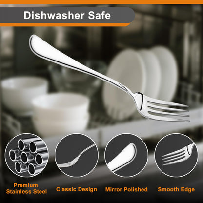NICE KITCHEN 16 Pieces Dinner Forks Set,8" Forks,Food Grade Stainless Steel Dinner Forks,Fine Fork Set for Home,Kitchen,Restaurant,Mirror Polished and Dishwasher Safe