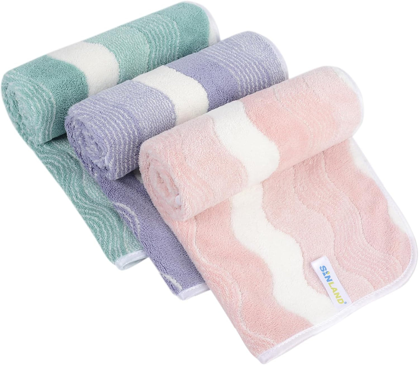 16 31 Inch, 3Pack SINLAND Bathroom Hand Towels, x Super Soft and Absorbent Microfiber Washcloth Face Towels