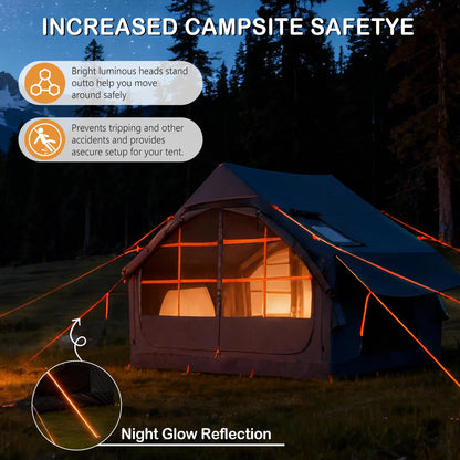 Blow Up Tent with Skylight and Stove Jack,4-6 Person Inflatable Camping Hot Tent with Pump,Easy Setup Family Camping Tent 4 Season Waterproof Outdoor Tents,Grey