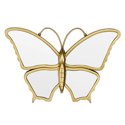 Wartter Decorative Butterfly Wall Mirror with Gold Plastic Frame (9.8 x 6.3 inch)