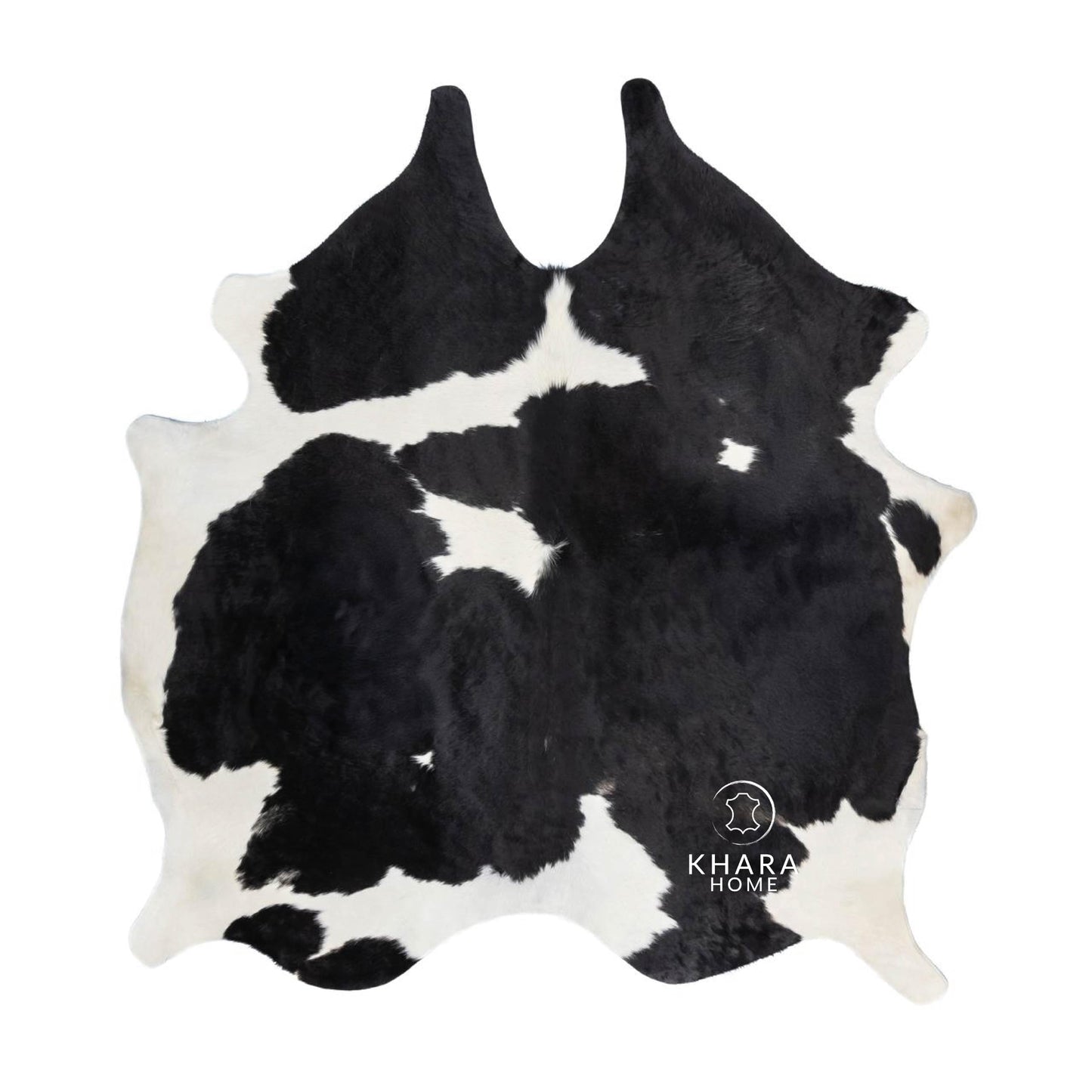 Khara Home Premium 100% Genuine Cowhide Rug Large 5x7 Ft Leather Area Rug for Living Room, Cozy, Unique, and Durable, Western Home Decor – from Argentina (Black & White, 5 x 7)