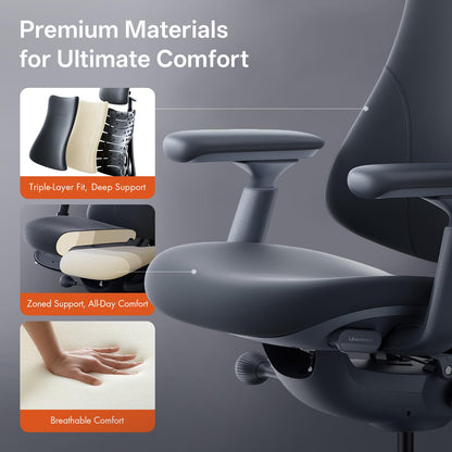 LiberNovo Dynamic Ergonomic Desk Chair + StepSync Footrest + Extra Battery Bundle - Comfy Home Office Chair with Adaptive Lumbar Support, 160° Recline & Built-in Spine Stretch, Green+45cm