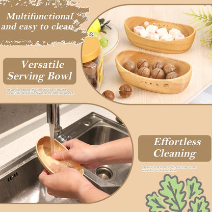 SKLENICE Wooden Herb Stripper Bowl Handmade Herb Stripper Tool with 5 Different Hole Sizes Efficient Herb Peeling Cup Herb Leaf Peeler for Separating Leaves Kale Broccoli Thyme Basil Rosemary