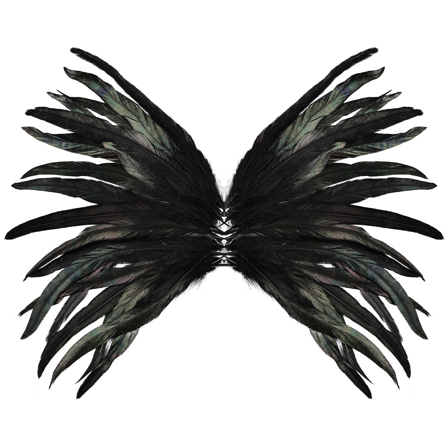150 Pcs Natural Rooster Tail Feathers, 14-16" 12-14" 10-12" (50 Each), Bulk for DIY Crafting, Hat Decoration, Wedding, Halloween Costume & Masquerade Party Supplies (Black)