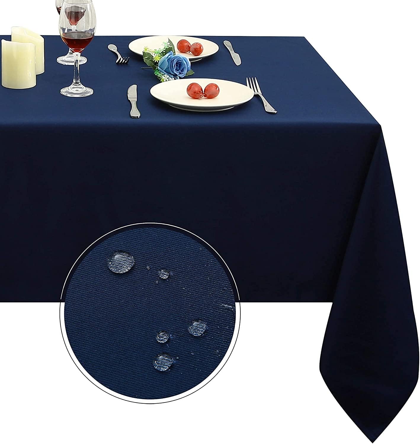 210GSM Blue,70 120 Inch) Obstal Rectangle Table Cloth - Heavy Duty Water Proof Microfiber Tablecloth, Decorative Fabric
