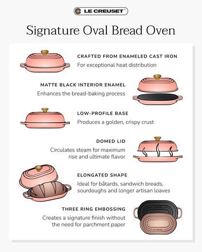 Le Creuset Enameled Cast Iron Signature Oval Bread Oven, 11.5 inch, Sea Salt