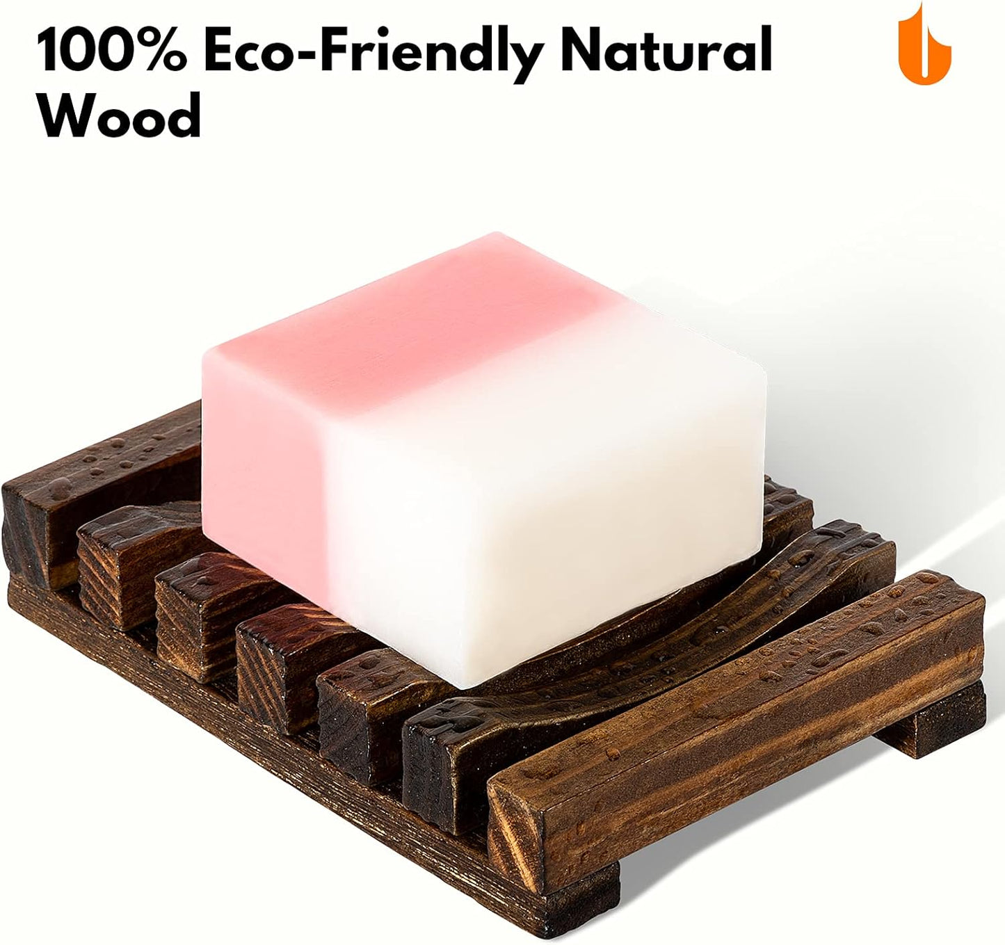 Urbanstrive Natural Wooden Soap Dish Soap Saver Holder Soap Tray for Bathroom, Biodegradable, Zero Waste, Plastic Free