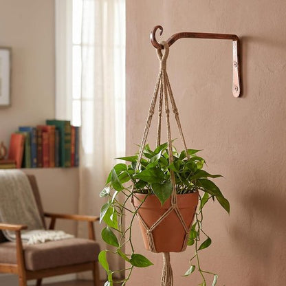 Feed Garden 10-Inch Decorative Hanging Plant Brackets - 2 Pack for Outdoor Use | Antique Bronze Finish