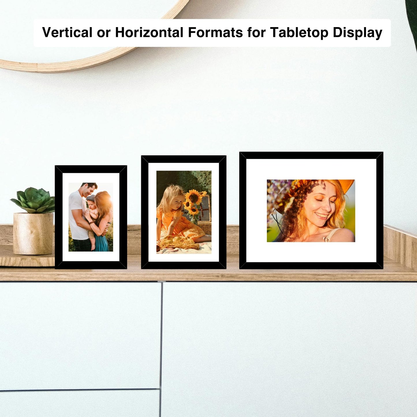 JCJMY 15 Pack Picture Frames Collage Wall Decor for Wall Hanging or Tabletop, Gallery Wall Frame Set for Family, Multi Sizes Photo Frames Collage Including 3Pcs 8x10, 6Pcs 5x7, 6Pcs 4x6, Black
