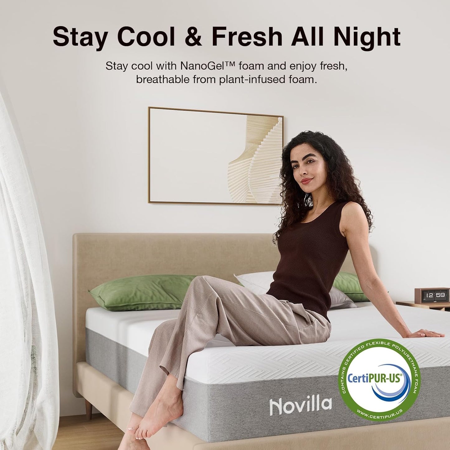 Novilla Twin XL Mattress - 10 Inch Gel Memory Foam for Cool Comfort & Pressure Relief | Medium Plush