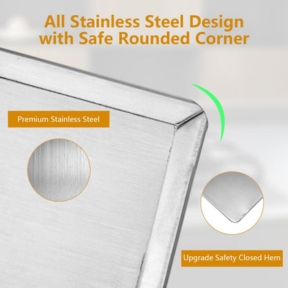 3 Sided Oil Splatter Guard, Upgrade Stainless Steel Anti Splatter Shield for Stove Top Cooktop, Foldable Grease Splatter Screen Oil Barrier, 15.7" x 11.8" (H)