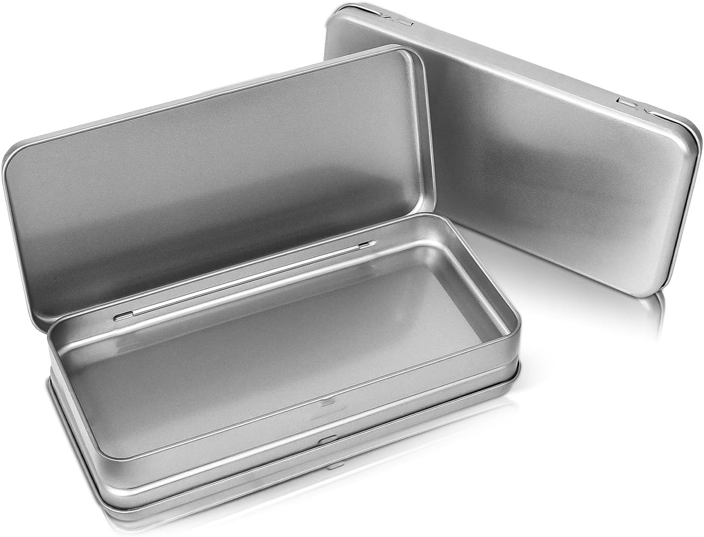 3 Pack Metal Tin Box with Lid, Rectangular Tins with Hinged Lid for Storage of Jewelry, Candies, and Crafts