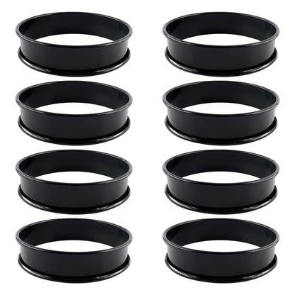 LVYKING 8Pcs Crumpet Rings English Muffin Rings, 3.75 Inch Stainless Steel Nonstick Egg Tart Rings, Round Cake Mold for Food Making, Black