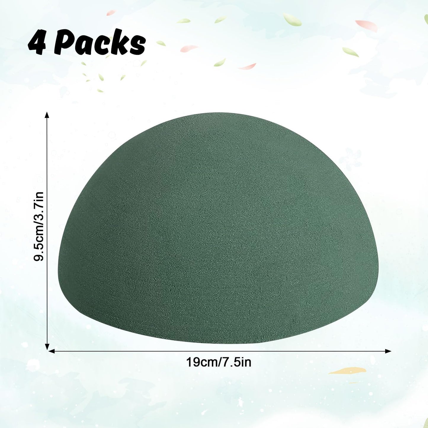 STEFORD 4 PCS Round Floral Foam Blocks Half Balls, Wet & Dry Green Flower Foam for Fresh and Artificial Flower Arrangements (7.5 x 3.7 Inches)