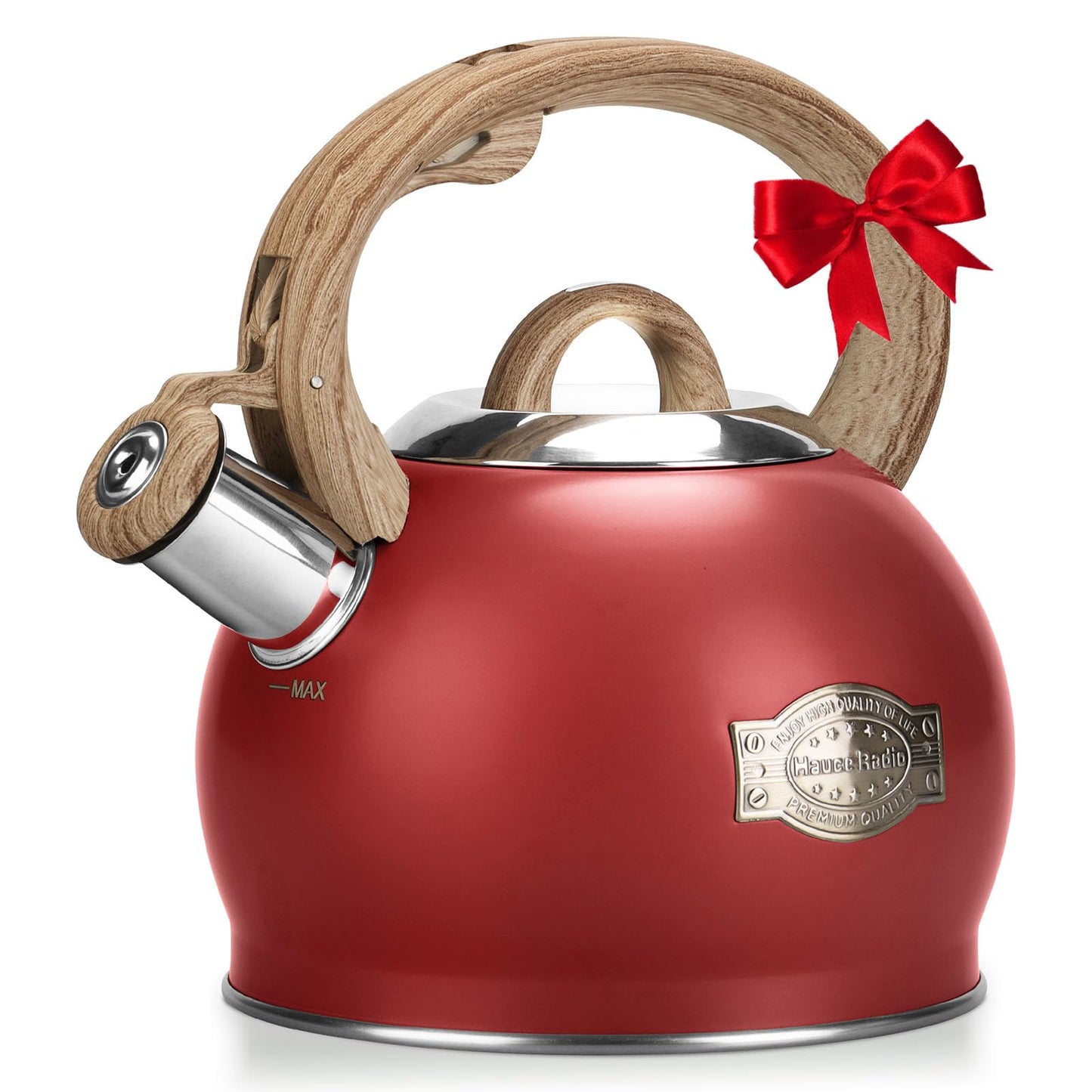 Hauce Radio Tea Kettle for Stovetop, 2.1 Quart Loud Whistle Stovetop Teapots,Food Grade Stainless Steel Tea kettles for Stove Top with Anti-hot Ergonomic Handle,Suitable for All Heat Sources