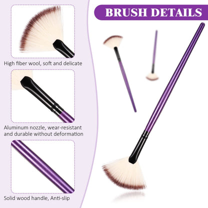 9 Pieces Facial Fan Mask Brushes, Soft Facial Applicator Brushes Tools for Peel Glycolic Makeup for Mud Cream(Champagne)