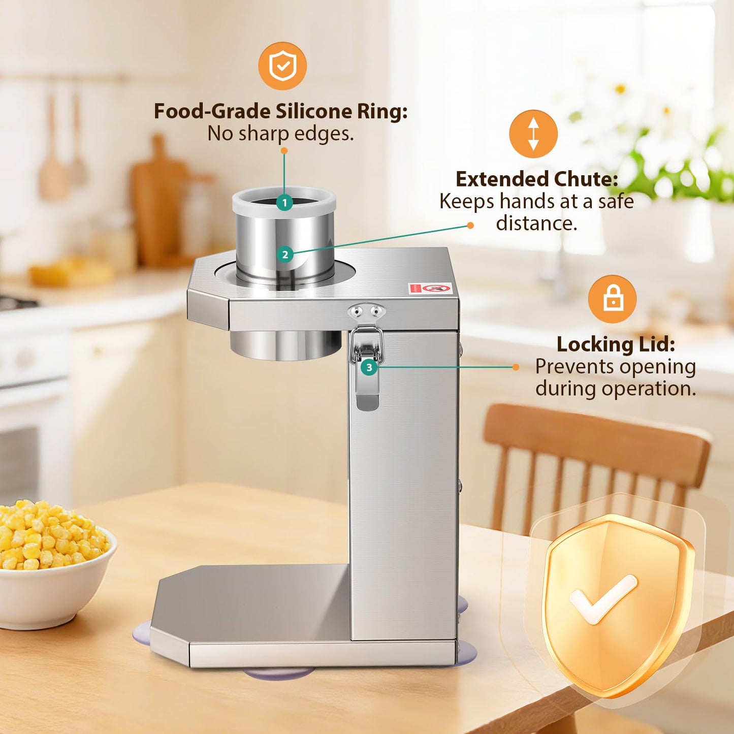 Newhai Electric Corn Sheller Commercial Corn Thresher Machine Stainless Steel Corn Peeler Corn Cob Stripper Tool for Home & Commercial Farm Use