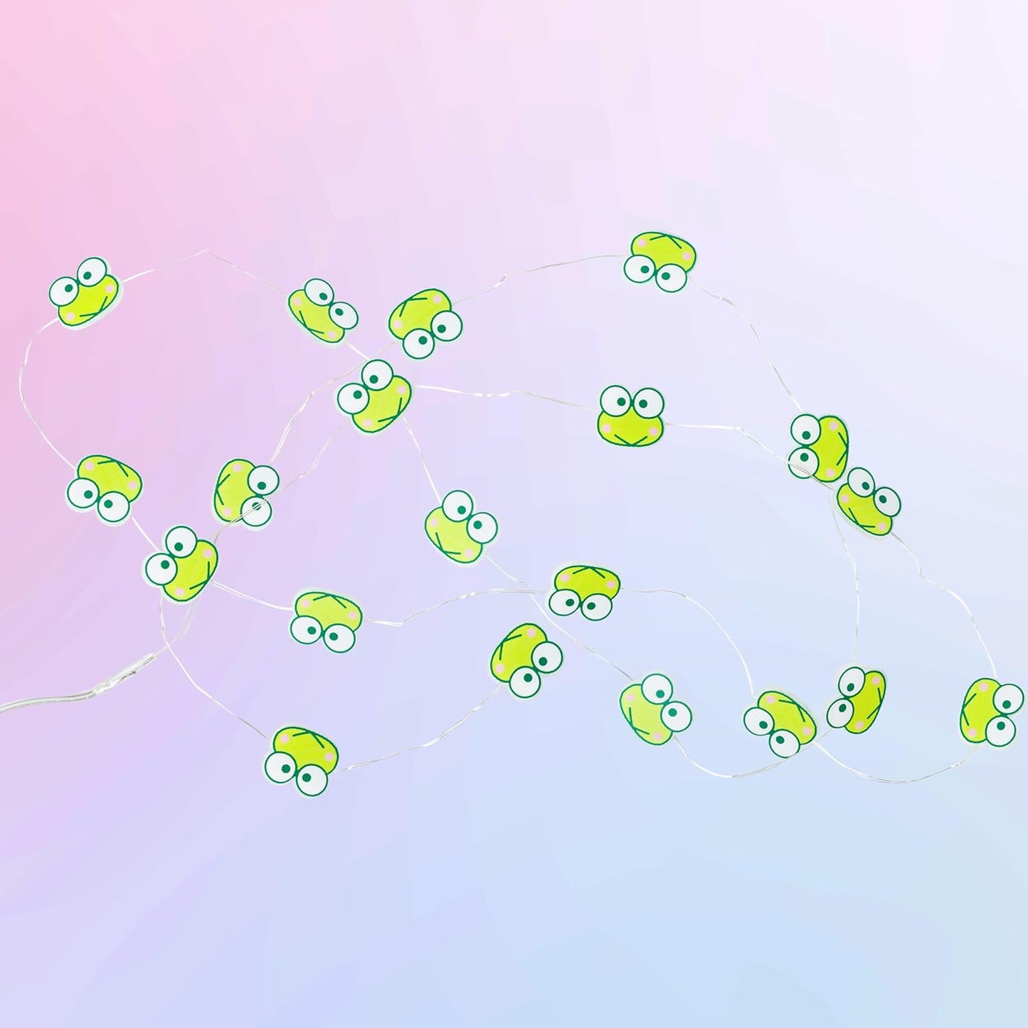 20ct 7 (2 Silver Buffalo Sanrio Hello Kitty and Friends Keroppi Decorative String Lights, Feet Long, Battery Powered AA