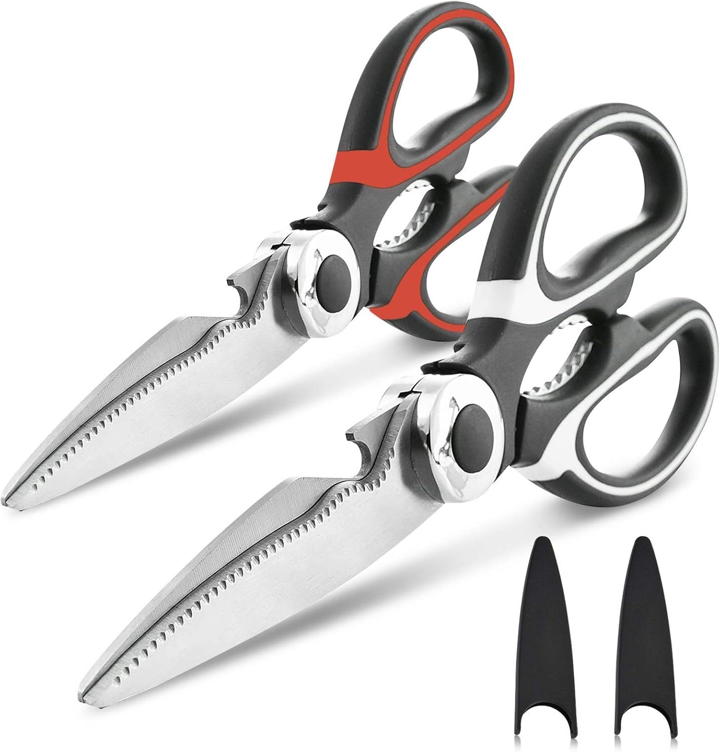 RageCraft Kitchen Shears, 2-Pack Heavy Duty Dishwasher Safe Scissors for Chicken, Poultry, Meat, Fish, Vegetables