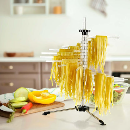 OVENTE Collapsible Pasta Drying Rack for Homemade Fresh Spaghetti & Noodles, BPA-Free Acrylic Rods, Rotating Arms, Compact & Easy to Clean, Clear ACPPA900C
