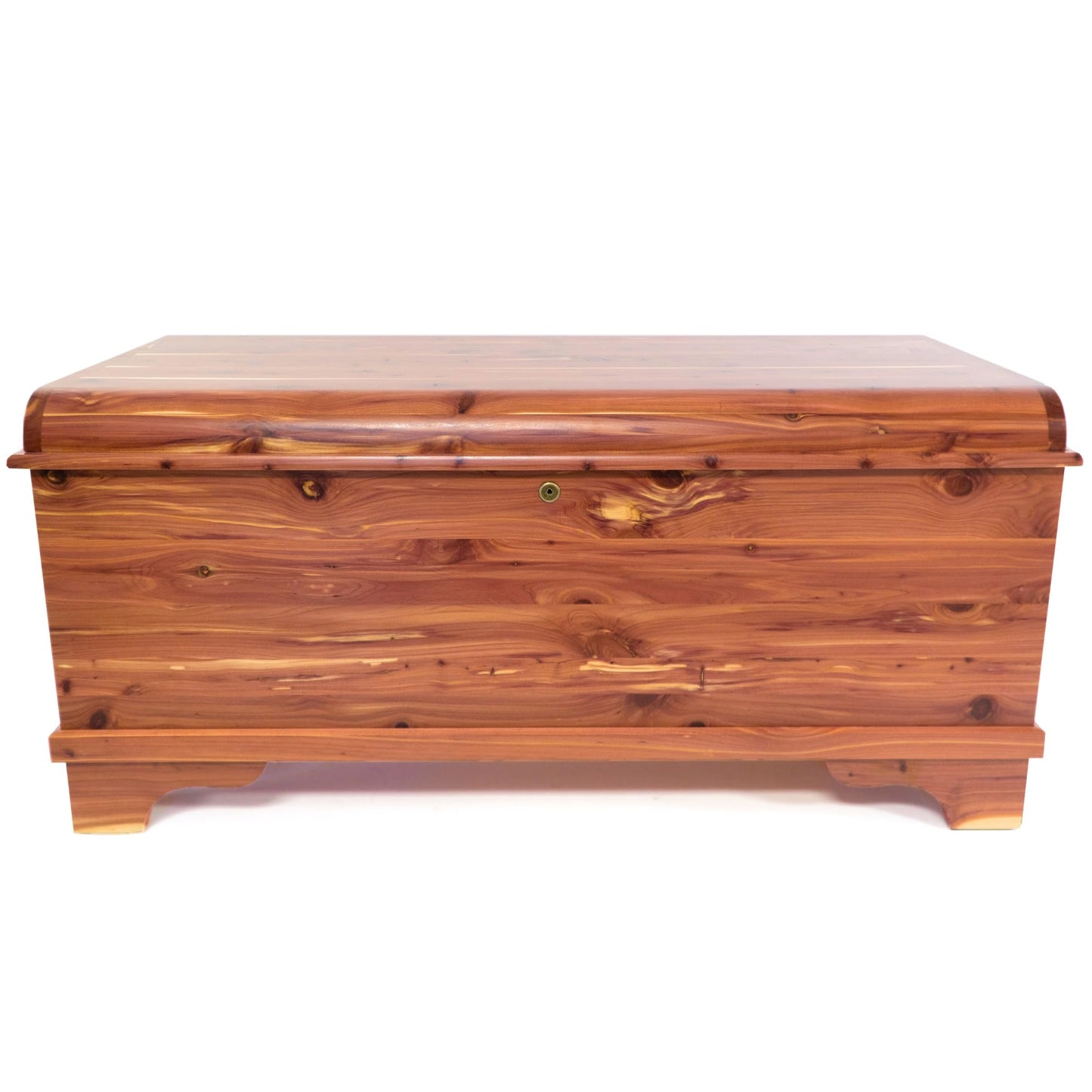 DutchCrafters Red Cedar Wood Blanket Storage for Living Room, Fully Lined Hope Chest, Bedroom Bench, Lockable Storage Box, Locking Chest with Handles and Waterfall Edge - Amish Made in USA (35" Small)