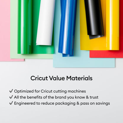 Cricut® Value Iron-On, Rainbow Sampler - 12 in x 12 in (20 ct)- HTV Heat Transfer Vinyl