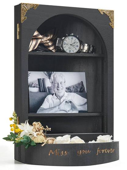 DGWJSU Shadow Box Frame, 8.66x12.5″ Sympathy Gifts for Loss of Loved One, Keepsake Box, Shadow Boxes Display Cases Flower, Photos, Memorial Gifts, Sympathy Gifts, Celebration of Life, Black