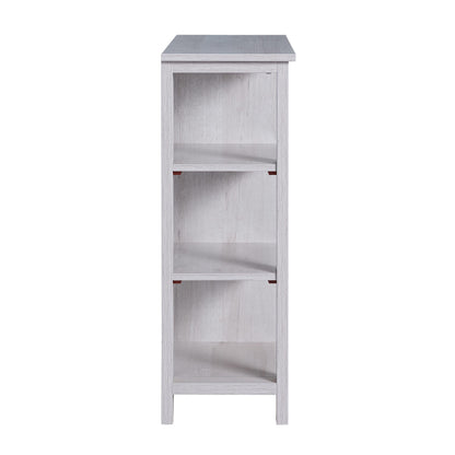 HOMES: Inside + Out Maifan Farmhouse 6-Shelf Wood 28 in. Shoes Cabinet for Living Room, Entryway, White Oak