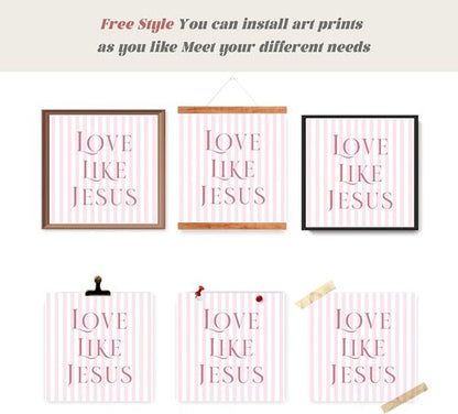 LARTSFRO Coquette Pink Bow Wall Art Decor - Inspirational Christian Posters for Teen Girls | Set of 4, 10x10 Inch Unframed